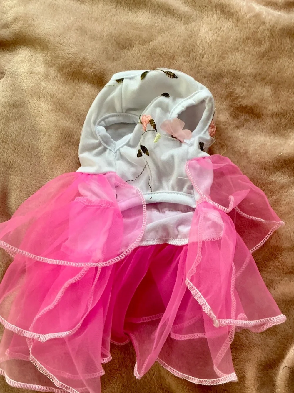 Pink tutu dress with flowers